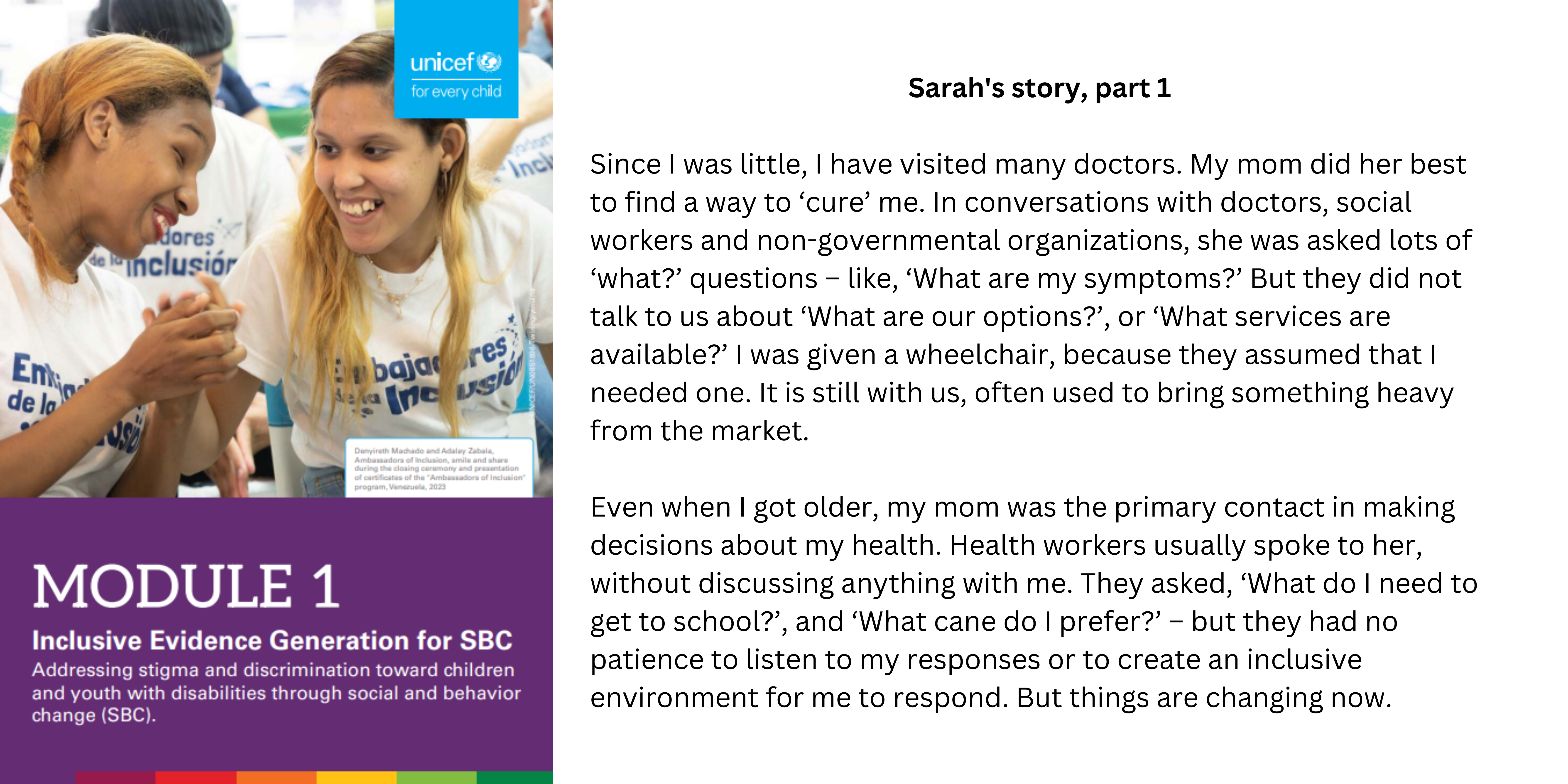 Module 1 Sarah's story