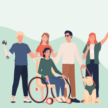 Diverse group of young people with disabilities 